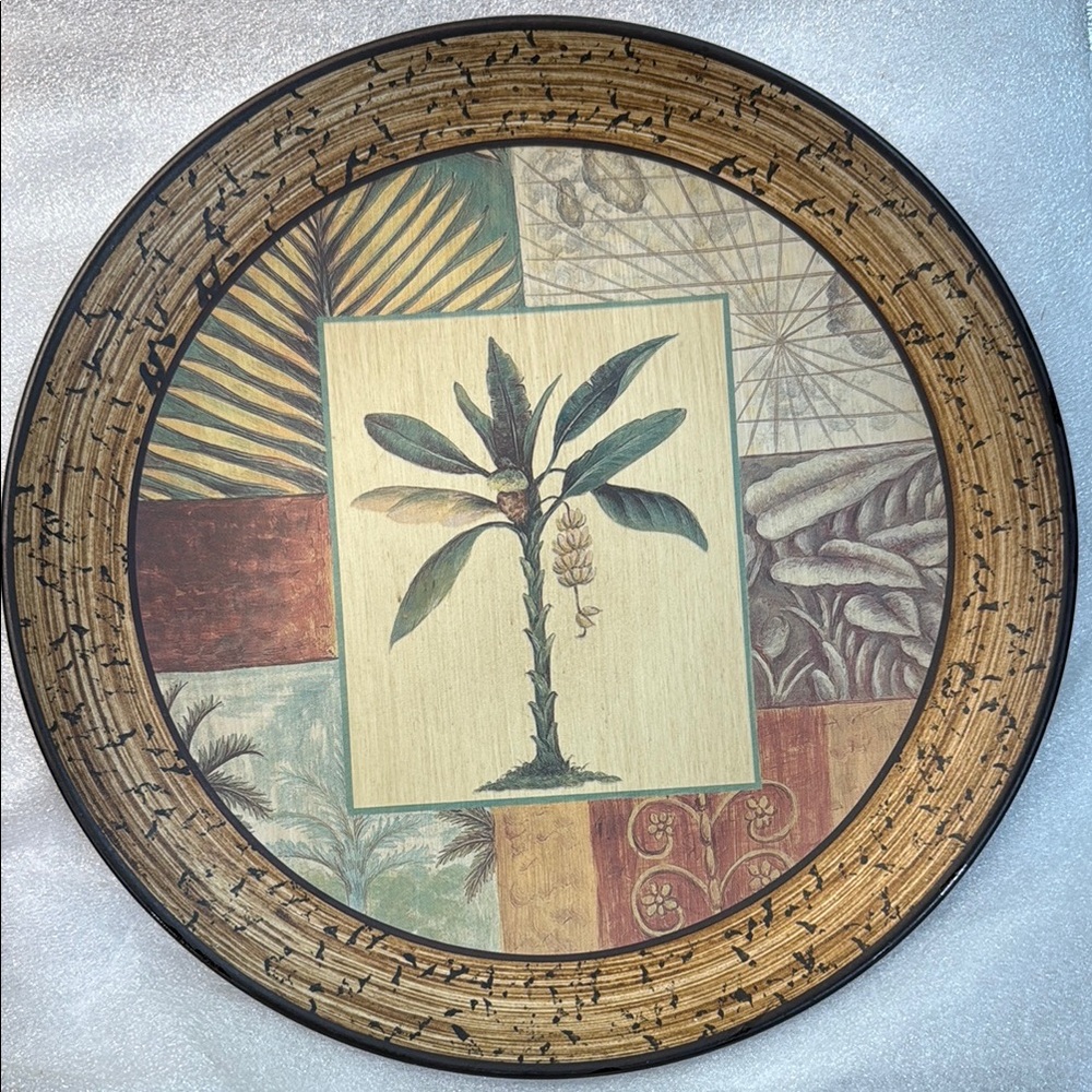 Decorative Plate Wall Art with Botanical Design